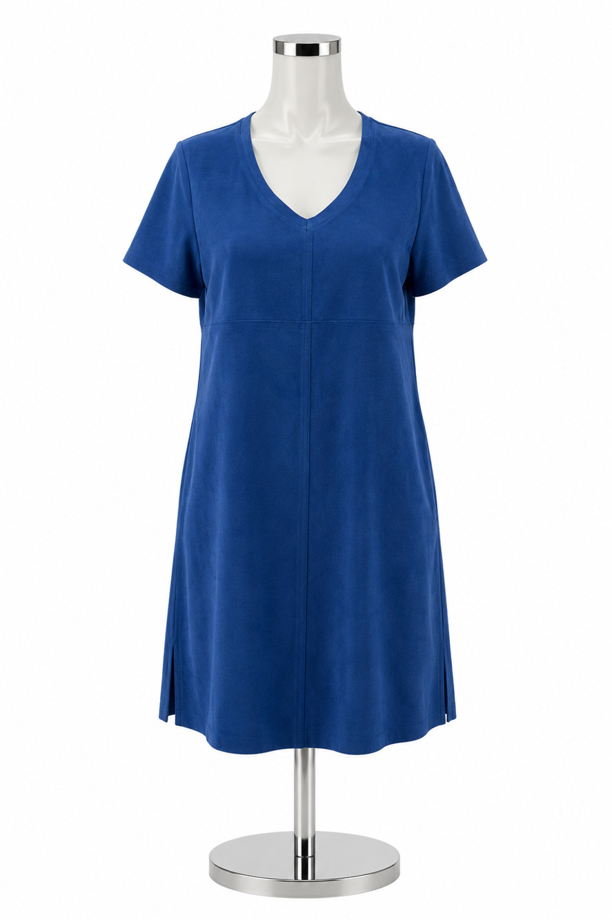 Joh V-Neck Flutter Sleeve Shift Dress Blue Size Small NWT
